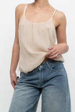 Load image into Gallery viewer, Vintage x VERA WANG Beige Semi Sheer Silk Tank (XS-M)