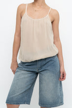 Load image into Gallery viewer, Vintage x VERA WANG Beige Semi Sheer Silk Tank (XS-M)