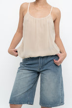 Load image into Gallery viewer, Vintage x VERA WANG Beige Semi Sheer Silk Tank (XS-M)