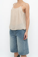 Load image into Gallery viewer, Vintage x VERA WANG Beige Semi Sheer Silk Tank (XS-M)