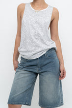 Load image into Gallery viewer, Vintage x White Rhinestone Cotton Muscle Tank (XS-M)