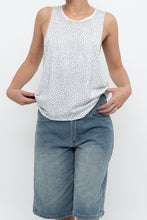 Load image into Gallery viewer, Vintage x White Rhinestone Cotton Muscle Tank (XS-M)