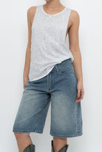 Load image into Gallery viewer, Vintage x White Rhinestone Cotton Muscle Tank (XS-M)