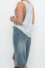 Load image into Gallery viewer, Vintage x White Rhinestone Cotton Muscle Tank (XS-M)