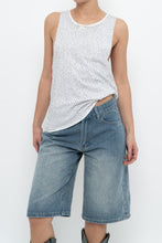 Load image into Gallery viewer, Vintage x White Rhinestone Cotton Muscle Tank (XS-M)