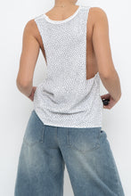Load image into Gallery viewer, Vintage x White Rhinestone Cotton Muscle Tank (XS-M)