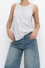 Load image into Gallery viewer, Vintage x White Rhinestone Cotton Muscle Tank (XS-M)