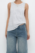 Load image into Gallery viewer, Vintage x White Rhinestone Cotton Muscle Tank (XS-M)
