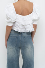 Load image into Gallery viewer, ZARA x White Off-shoulder Cotton Eyelette Top (M)
