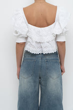 Load image into Gallery viewer, ZARA x White Off-shoulder Cotton Eyelette Top (M)