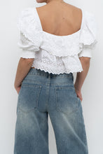 Load image into Gallery viewer, ZARA x White Off-shoulder Cotton Eyelette Top (M)