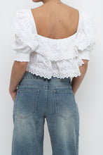 Load image into Gallery viewer, ZARA x White Off-shoulder Cotton Eyelette Top (M)