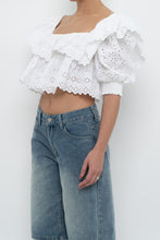 Load image into Gallery viewer, ZARA x White Off-shoulder Cotton Eyelette Top (M)