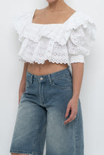 Load image into Gallery viewer, ZARA x White Off-shoulder Cotton Eyelette Top (M)