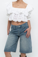 Load image into Gallery viewer, ZARA x White Off-shoulder Cotton Eyelette Top (M)