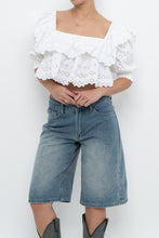 Load image into Gallery viewer, ZARA x White Off-shoulder Cotton Eyelette Top (M)