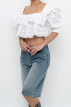 Load image into Gallery viewer, ZARA x White Off-shoulder Cotton Eyelette Top (M)