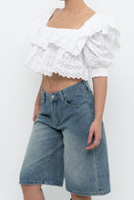 Load image into Gallery viewer, ZARA x White Off-shoulder Cotton Eyelette Top (M)