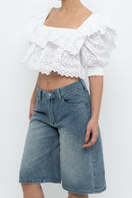Load image into Gallery viewer, ZARA x White Off-shoulder Cotton Eyelette Top (M)