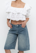 Load image into Gallery viewer, ZARA x White Off-shoulder Cotton Eyelette Top (M)
