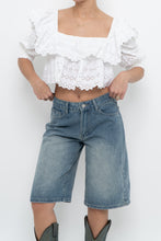 Load image into Gallery viewer, ZARA x White Off-shoulder Cotton Eyelette Top (M)