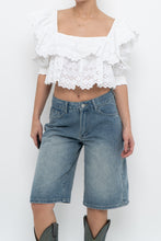 Load image into Gallery viewer, ZARA x White Off-shoulder Cotton Eyelette Top (M)