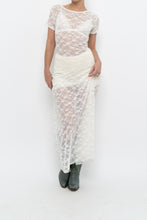 Load image into Gallery viewer, Vintage x White Lace Lowback Sheer Maxi Dress (M)
