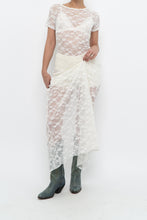 Load image into Gallery viewer, Vintage x White Lace Lowback Sheer Maxi Dress (M)
