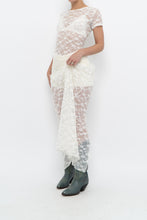 Load image into Gallery viewer, Vintage x White Lace Lowback Sheer Maxi Dress (M)