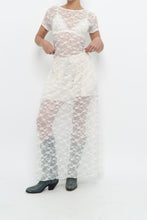 Load image into Gallery viewer, Vintage x White Lace Lowback Sheer Maxi Dress (M)