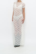 Load image into Gallery viewer, Vintage x White Lace Lowback Sheer Maxi Dress (M)