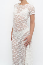 Load image into Gallery viewer, Vintage x White Lace Lowback Sheer Maxi Dress (M)