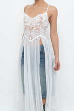 Load image into Gallery viewer, Vintage x LA VIE EN ROSE White Mesh, Lace Top/Dress (M, L)