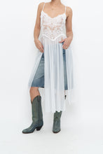 Load image into Gallery viewer, Vintage x LA VIE EN ROSE White Mesh, Lace Top/Dress (M, L)