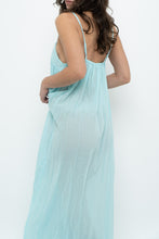 Load image into Gallery viewer, FREE PEOPLE x Teal Flowy Semi-Sheer Cotton Maxi Dress (XS, S)