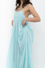Load image into Gallery viewer, FREE PEOPLE x Teal Flowy Semi-Sheer Cotton Maxi Dress (XS, S)