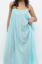 Load image into Gallery viewer, FREE PEOPLE x Teal Flowy Semi-Sheer Cotton Maxi Dress (XS, S)