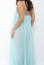 Load image into Gallery viewer, FREE PEOPLE x Teal Flowy Semi-Sheer Cotton Maxi Dress (XS, S)