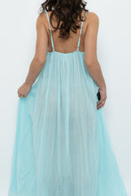 Load image into Gallery viewer, FREE PEOPLE x Teal Flowy Semi-Sheer Cotton Maxi Dress (XS, S)