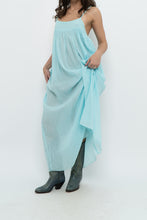 Load image into Gallery viewer, FREE PEOPLE x Teal Flowy Semi-Sheer Cotton Maxi Dress (XS, S)
