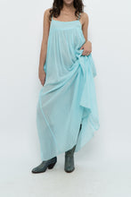 Load image into Gallery viewer, FREE PEOPLE x Teal Flowy Semi-Sheer Cotton Maxi Dress (XS, S)