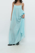 Load image into Gallery viewer, FREE PEOPLE x Teal Flowy Semi-Sheer Cotton Maxi Dress (XS, S)