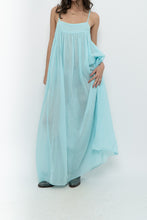 Load image into Gallery viewer, FREE PEOPLE x Teal Flowy Semi-Sheer Cotton Maxi Dress (XS, S)