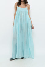 Load image into Gallery viewer, FREE PEOPLE x Teal Flowy Semi-Sheer Cotton Maxi Dress (XS, S)