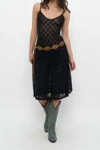 Load image into Gallery viewer, Vintage x Made in USA x Black Lace Stretchy Midi Dress (S, M)
