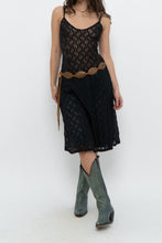 Load image into Gallery viewer, Vintage x Made in USA x Black Lace Stretchy Midi Dress (S, M)