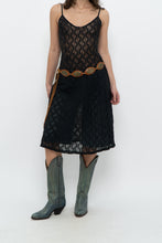 Load image into Gallery viewer, Vintage x Made in USA x Black Lace Stretchy Midi Dress (S, M)