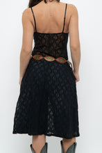 Load image into Gallery viewer, Vintage x Made in USA x Black Lace Stretchy Midi Dress (S, M)