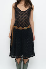 Load image into Gallery viewer, Vintage x Made in USA x Black Lace Stretchy Midi Dress (S, M)