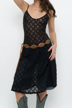 Load image into Gallery viewer, Vintage x Made in USA x Black Lace Stretchy Midi Dress (S, M)